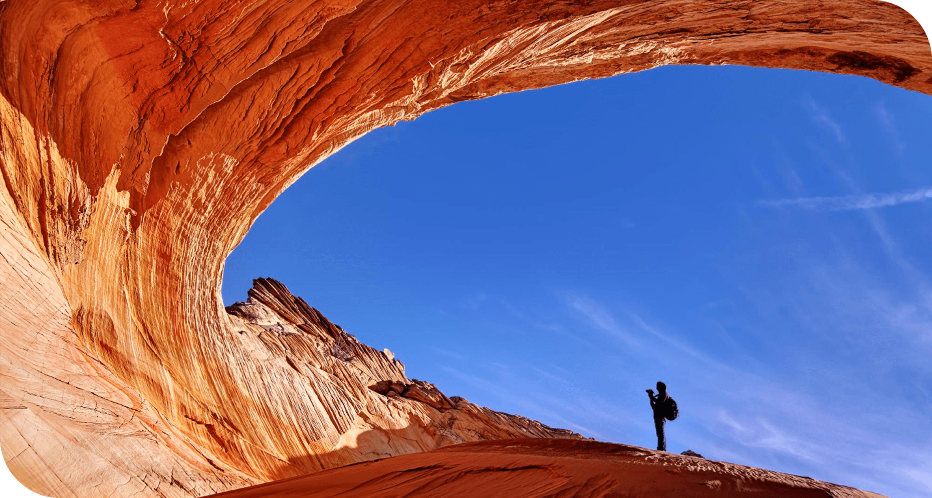 Traveler at scenic location
